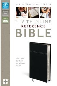 NIV, Thinline Reference Bible, Leathersoft, Black, Red Letter Edition