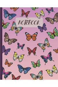 Notebook: Butterflies Cover - Lined Notebook, Diary, Track, Log & Journal - Cute Gift for Girls, Teens, Women (8x10 120 Pages)