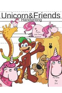 Unicorn & Friends Handwriting Practice Letter Tracing Workbook for Girls Age 3-6