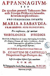 De quodam praetenso testamento sereniss. principis Philiberti à Sabaudia