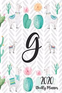 2020 Weekly Planner Monogram Letter G