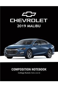 Chevrolet 2019 Malibu Composition Notebook College Ruled / 8.5 x 11 in