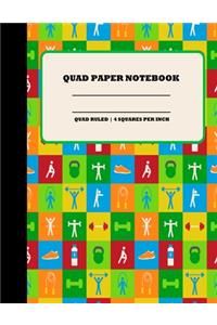 Quad Paper Notebook. Quad Ruled-4 Squares Per Inch
