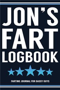 Jon's Fart Logbook Farting Journal For Gassy Guys