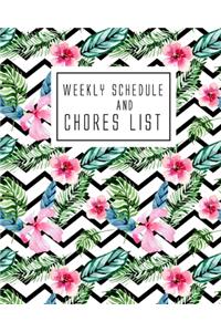 Weekly Schedule And Chores List