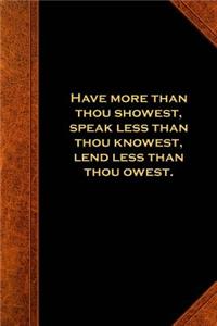 2019 Weekly Planner Shakespeare Quote King Lear Have More Showest 134 Pages