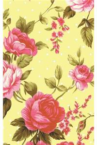 Vintage Rose Pastel Yellow Polka Dot Notebook