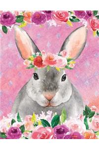 My Big Fat Journal Notebook For Animal Lovers Rabbit In Flowers