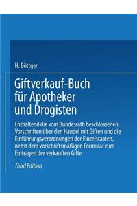 Giftverkauf-Buch Für Apotheker Und Drogisten