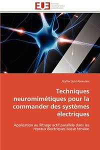 Techniques Neuromim�tiques Pour La Commander Des Syst�mes �lectriques