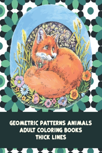 Adult Coloring Books Geometric Patterns Animals - Thick Lines