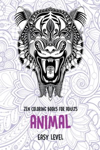 Zen Coloring Books for Adults - Animal - Easy Level