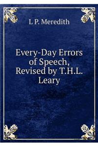 Every-Day Errors of Speech