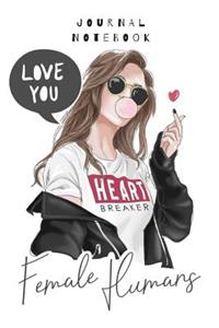 Journal Notebook - Love You - Female Humans