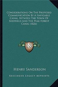 Considerations on the Proposed Communication by a Navigable Canal, Between the Town of Sheffield and the Peak Forest Canal (1826)
