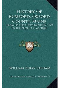 History Of Rumford, Oxford County, Maine