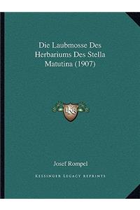 Laubmosse Des Herbariums Des Stella Matutina (1907)
