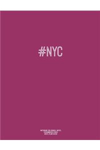 Notebook for Cornell Notes, 120 Numbered Pages, #NYC, Plum Cover