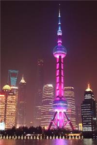Aerial View of the Shanghai Bund District Skyline at Night Journal