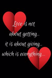 Love Is Not about Getting....It Is about Giving
