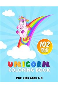 Unicorn coloring book for kids ages 4-8