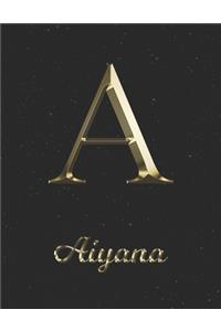 Aiyana: 1 Year Daily Planner (12 Months) - Yellow Gold Effect Letter A Initial First Name - 2020 - 2021 - 365 Pages for Planning - January 20 - December 20 