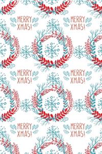 Merry Christmas Cute Snowflakes Wreaths Xmas Notebook