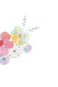 Flower Notebook Large Size 8.5 x 11 Ruled 150 Pages