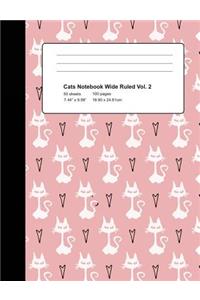Cats Notebook Wide Ruled Vol 2