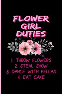 Flower Girl Duties 1. Throw Flowers 2. Steal Show 3. Dance with Fellas 4. Eat Cake