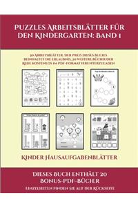 Kinder Hausaufgabenblätter (Puzzles Arbeitsblätter für den Kindergarten