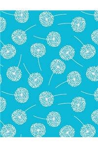 My Big Fat Bullet Journal Dandelions on Blue: Jumbo Sized Dot Style Bullet Journal Notebook - 300 Plus Numbered Pages with 300 Dot Grid Pages, 6 Index Pages and 2 Key Pages in Large 8.5 X 11 Size