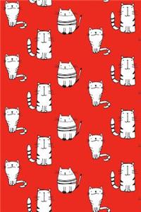 Journal Notebook For Cat Lovers Sketchy Cats Pattern 6