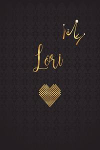 Lori: Personalized Black XL Journal with Gold Lettering, Girl Names/Initials 8.5x11, Journal Notebook with 110 Inspirational Quotes, Journals to Write in 