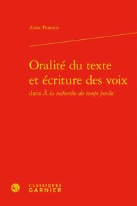 Oralite Du Texte Et Ecriture Des Voix