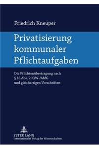 Privatisierung Kommunaler Pflichtaufgaben