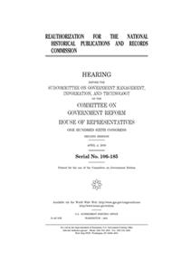 Reauthorization for the National Historical Publications and Records Commission