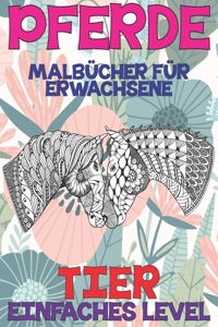 Malbücher für Erwachsene - Einfaches Level - Tier - Pferde