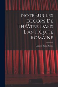 Note sur les décors de théâtre dans l'antiquité romaine