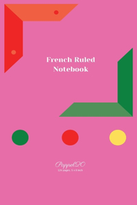 French Ruled Notebook - Pink cover - 124 pages -5x8-Inches