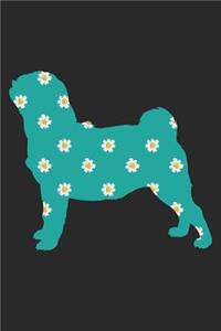 Floral Pug Notebook - Gift for Pug Lovers - Pug Journal