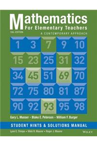 Mathematics for Elementary Teachers, Student Hints and Solutions Manual