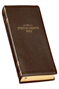 Spiritual Growth Bible, Study Bible, NLT - New Living Translation Holy Bible, Premium Full Grain Leather, Tan