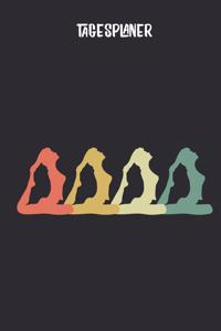 Tagesplaner mit retro Yogaübung