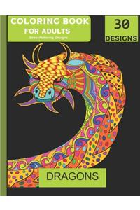 Dragons Adult Colouring Book Stress Relieving Designs 30 Designs