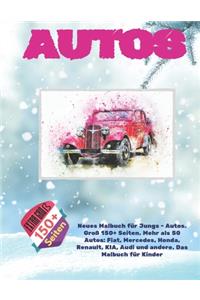 Neues Malbuch für Jungs - Autos. Groß 150+ Seiten. Mehr als 50 Autos