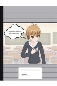 Anime Manga School Girl Composition Book Wide Ruled