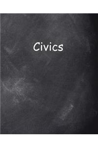 School Composition Civics Chalkboard Style 130 Pages