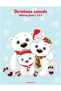 Christmas Animals Coloring Book 1, 2 & 3
