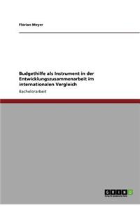 Budgethilfe als Instrument in der Entwicklungszusammenarbeit im internationalen Vergleich